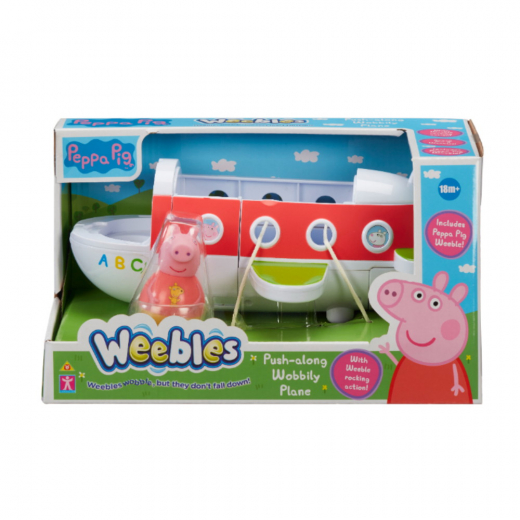 Weebles - Peppa Pig Push Along Wobbly Plane ryhmässä LELUT / Figuurit ja leikkisarjat @ Spelexperten (07667)