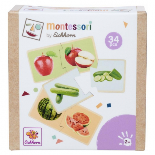 Montessori Palapeli Fruits and vegetables 34 Palaa ryhmässä PALAPELIT / Puinen palapeli @ Spelexperten (100006000)
