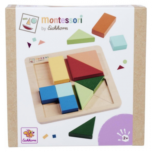 Montessori Shape puzzle 12 Palaa ryhmässä PALAPELIT / Puinen palapeli @ Spelexperten (100006032)