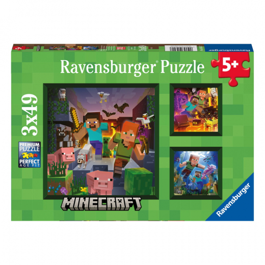 Ravensburger: Minecraft Biomes 3x49 Palaa ryhmässä PALAPELIT / Lasten palapelit @ Spelexperten (10105621)