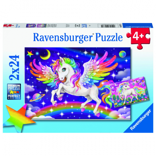 Ravensburger: Unicorn And Pegasus 2x24 Palaa ryhmässä PALAPELIT / Lasten palapelit @ Spelexperten (10105677)