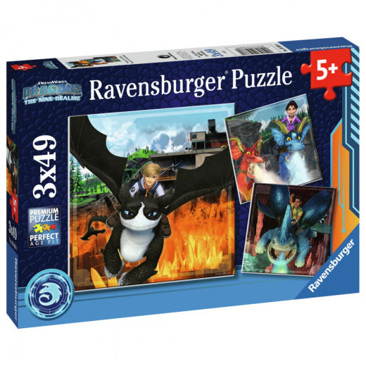 Ravensburger: How To Train Your Dragons 3x49 Palaa ryhmässä PALAPELIT / Lasten palapelit @ Spelexperten (10105688)