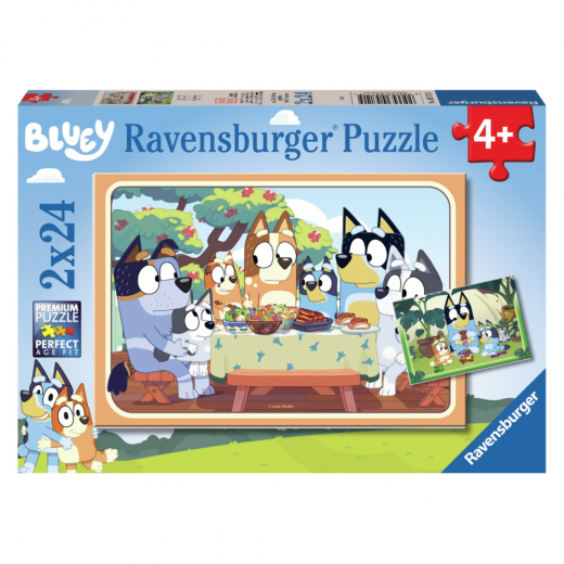 Ravensburger - Bluey 2x24 Palaa ryhmässä PALAPELIT / Lasten palapelit @ Spelexperten (10105711)