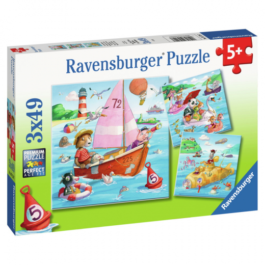 Ravensburger Fun on the Water 3x49 Palaa ryhmässä PALAPELIT / Lasten palapelit @ Spelexperten (10105720)