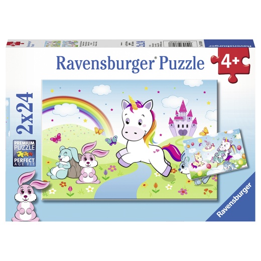 Ravensburger - Unicorn 2x24 Palaa ryhmässä PALAPELIT / Lasten palapelit @ Spelexperten (10107828)