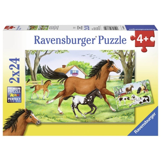 Ravensburger: World of Horses 2x24 Palaa ryhmässä PALAPELIT / Lasten palapelit @ Spelexperten (10108882)