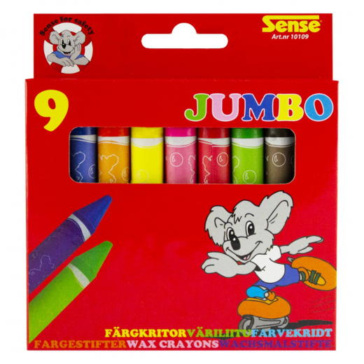 Sense - Crayons Jumbo 9-Pack ryhmässä LELUT / Luo & maalaa @ Spelexperten (10109)