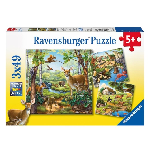 Ravensburger: Forest/Zoo/Domestic Animals - 3x49 Palaa ryhmässä PALAPELIT / Lasten palapelit @ Spelexperten (10109265)