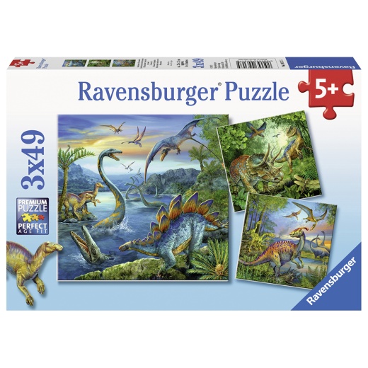 Ravensburger: Dinosaur Fascination 3x49 Palaa ryhmässä PALAPELIT / Lasten palapelit @ Spelexperten (10109317)