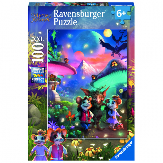 Ravensburger: Musse & Helium: Enchanting Mushroom Town 100 palaa XXL ryhmässä PALAPELIT / < 750 palaa @ Spelexperten (10113276)