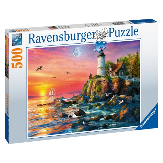 Ravensburger: Lighthouse at Sunset 500 palaa ryhmässä  @ Spelexperten (10216581)