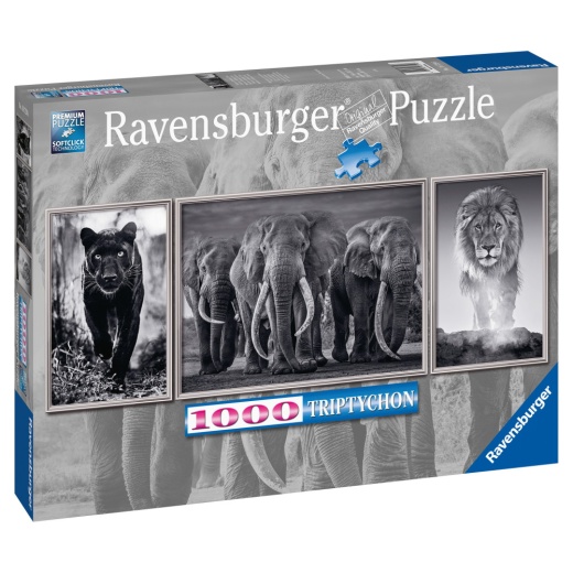 Ravensburger: Panthers, Elephants, Lions 1000 Palaa ryhmässä PALAPELIT / 1000 palaa @ Spelexperten (10216729)