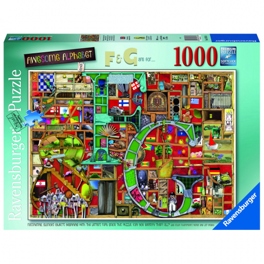 Ravensburger: Awesome Alphabet F&G 1000 Palaa ryhmässä PALAPELIT / 1000 palaa @ Spelexperten (10216761)