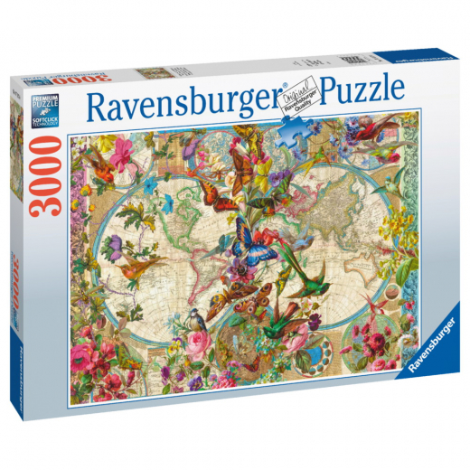 Ravensburger: Flora & Fauna World Map 3000 Palaa ryhmässä PALAPELIT / 2000 palaa > @ Spelexperten (10217117)