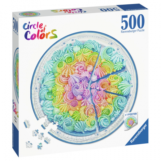 Ravensburger - Circle of Colors - Rainbow Cake 500 Palaa ryhmässä PALAPELIT / < 750 palaa @ Spelexperten (10217349)
