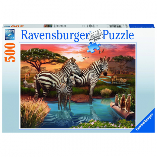 Ravensburger: Zebras In Sunset 500 Palaa ryhmässä PALAPELIT / < 750 palaa @ Spelexperten (10217376)