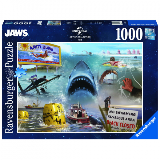 Ravensburger: Universal Studios Jaws 1000 Palaa ryhmässä PALAPELIT / 1000 palaa @ Spelexperten (10217450)