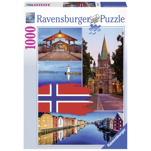 Ravensburger - Trondheim Collage 1000 Palaa ryhmässä PALAPELIT / 1000 palaa @ Spelexperten (10219845)