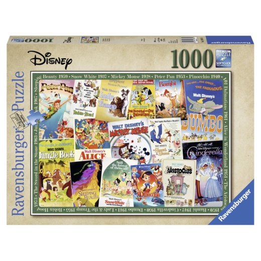 Ravensburger Disney Vintage Movie Posters 1000 Palaa ryhmässä PALAPELIT / 1000 palaa @ Spelexperten (10219874)