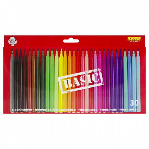 Sense - Fiber pens Basic 30-Pack ryhmässä LELUT / Luo & maalaa @ Spelexperten (10230)
