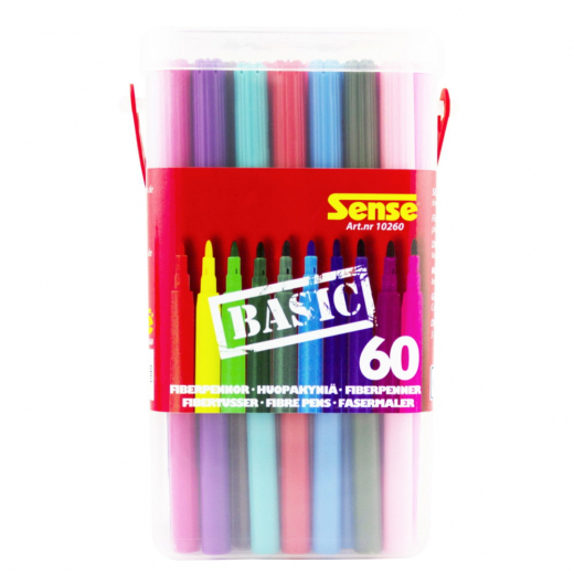 Sense - Fiber pens Basic 60-Pack ryhmässä LELUT / Luo & maalaa @ Spelexperten (10260)