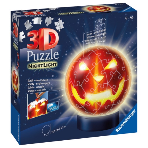 Ravensburger 3D - Pumpkin with nightlight 72 palaa ryhmässä PALAPELIT / 3D palapelit @ Spelexperten (10311253)