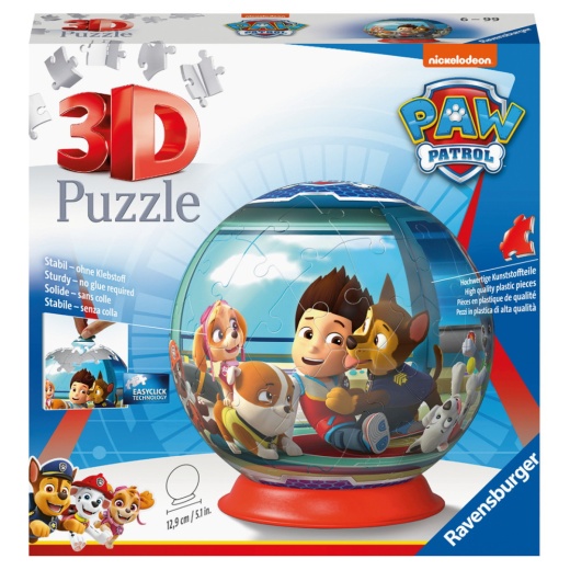 Ravensburger 3D Paw Patrol Pallo 72 Paala ryhmässä PALAPELIT / 3D palapelit @ Spelexperten (10312186)