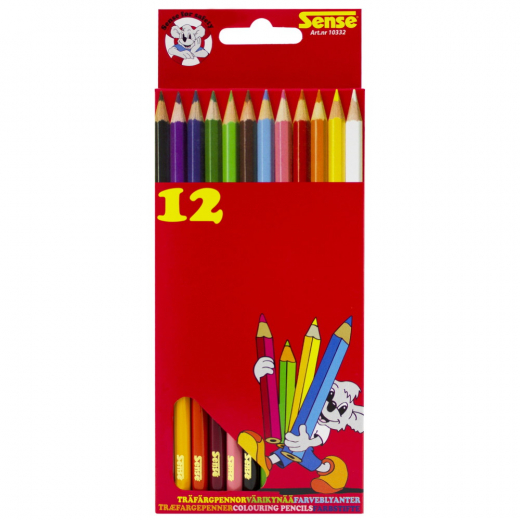 Sense - Wooden colored pencils 12-Pack ryhmässä LELUT / Luo & maalaa @ Spelexperten (10332)