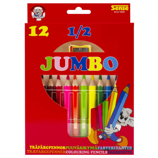 Sense - Wood Color Pencils 1/2 Jumbo 12-Pack ryhmässä LELUT / Luo & maalaa @ Spelexperten (10345)