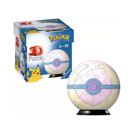 Ravensburger 3D Pokémon Pokeball White 55 Paala ryhmässä PALAPELIT / 3D palapelit @ Spelexperten (10373528-V)