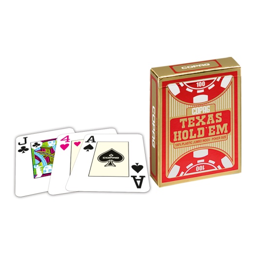 Copag Texas Hold 'Em Gold Jumbo Face Red ryhmässä SEURAPELIT / Pokeri & kasino / Poker @ Spelexperten (104006334a)