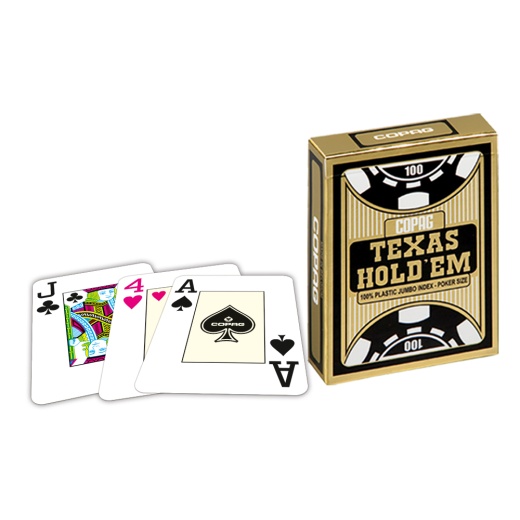 Copag Texas Hold 'Em Gold Jumbo Face Black ryhmässä SEURAPELIT / Pokeri & kasino / Poker @ Spelexperten (104006334b)