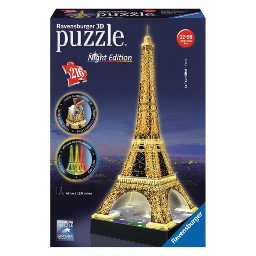Eiffel Tower Night Edition 3D - 216 Palaa ryhmässä PALAPELIT / 3D palapelit @ Spelexperten (10412579)