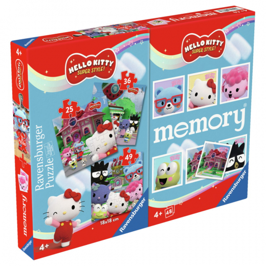 Ravensburger: 3 x Hello Kitty Super Style + Memory ryhmässä PALAPELIT / Lasten palapelit @ Spelexperten (10624873)