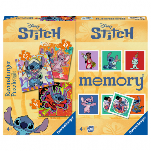 Ravensburger: 3 x Stitch + Memory ryhmässä PALAPELIT / Lasten palapelit @ Spelexperten (10625089)