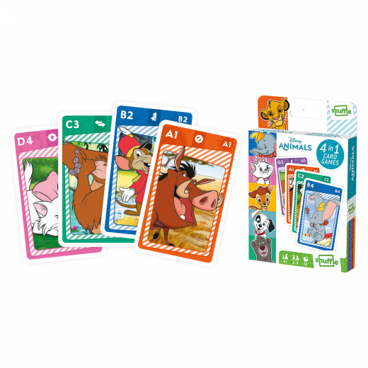 Shuffle - Card Game Disney Animals 4 in 1 ryhmässä SEURAPELIT / Lastenpelit @ Spelexperten (108506992)