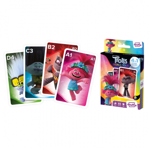Shuffle - Card Game Trolls World Tour 4 in 1 ryhmässä  @ Spelexperten (108616992)