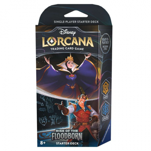 Disney Lorcana TCG: Rise of the Floodborn Starter Deck - Amber & Sapphire ryhmässä SEURAPELIT / Korttipelit @ Spelexperten (11098264-A)