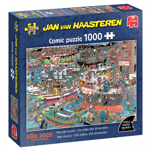 Jan van Haasteren - Step Aboard - Sail 2025 Amsterdam 1000 pc ryhmässä PALAPELIT / Jan van Haasteren @ Spelexperten (1119802060)