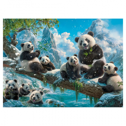 Castorland - Pandas Winter Fun 2000 pc ryhmässä PALAPELIT / 2000 palaa > @ Spelexperten (116273)