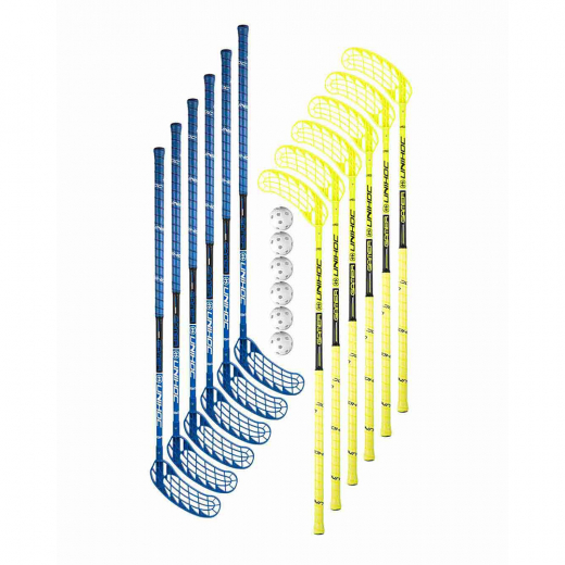 Unihoc Gamer Set - 12 sticks + 6 balls ryhmässä ULKOPELIT / Salibandy / Salibandymailat / Settimailat @ Spelexperten (11770)