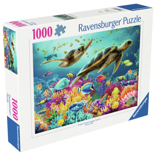 Ravensburger: Blue Underwater World 1000 Palaa ryhmässä PALAPELIT / 1000 palaa @ Spelexperten (12000577)