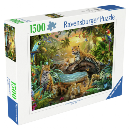 Ravensburger: Leopard Family In The Jungle - 1500 Palaa ryhmässä PALAPELIT / 1500 palaa @ Spelexperten (12000738)