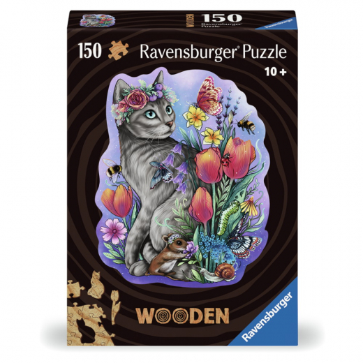 Ravensburger - Wooden Lovely Cat 150 Palaa ryhmässä PALAPELIT / Puinen palapeli @ Spelexperten (12000757)