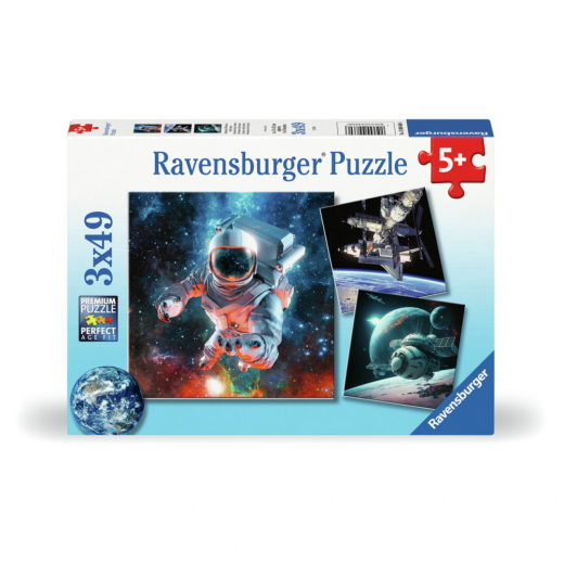 Ravensburger: Space Adventure 3x49 Palaa ryhmässä PALAPELIT / Lasten palapelit @ Spelexperten (12000860)