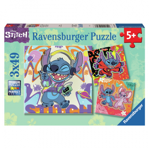 Ravensburger: Disney Stitch 3x49 Palaa ryhmässä PALAPELIT / Lasten palapelit @ Spelexperten (12001070)