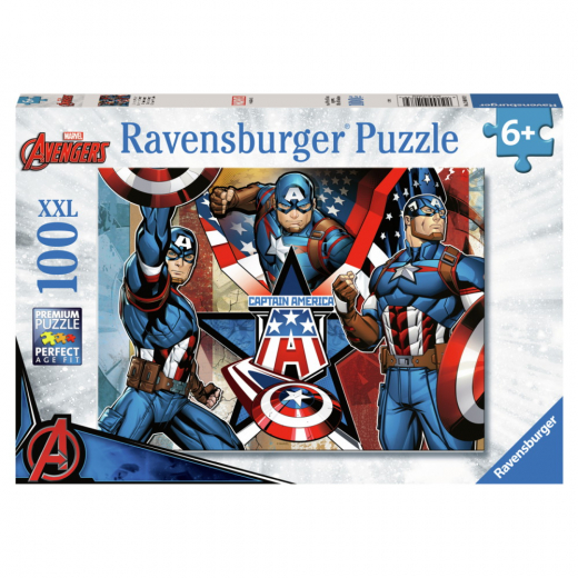 Ravensburger: Marvel Captain America 100 XXL Palaa ryhmässä PALAPELIT / Lasten palapelit @ Spelexperten (12001073)