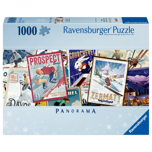 Ravensburger: Vintage Ski Posters 1000 Palaa - Panorama ryhmässä PALAPELIT / 1000 palaa @ Spelexperten (12001389)