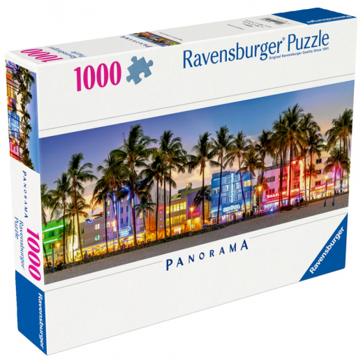 Ravensburger: Night Glow on Ocean Drive 1000 Palaa - Panorama ryhmässä PALAPELIT / 1000 palaa @ Spelexperten (12001710)