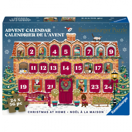 Ravensburger: Adventin kalenteri Christmas at Home 24 x 56 Palaa ryhmässä PALAPELIT / Joulu Palapeli @ Spelexperten (12002014)